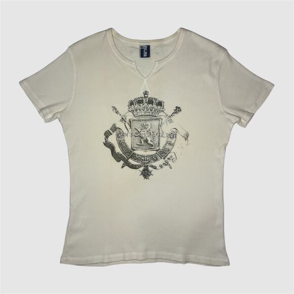 Jean Paul Gaultier 00s Gothic Ribbed Baby Tee - Picture 1 of 8